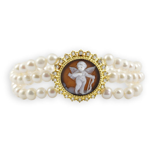 Bracciale Cameo Italiano Cammeo Putto con Arco su Nuvola