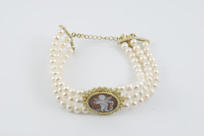 Bracciale Cameo Italiano Cammeo Putto con Arco su Nuvola