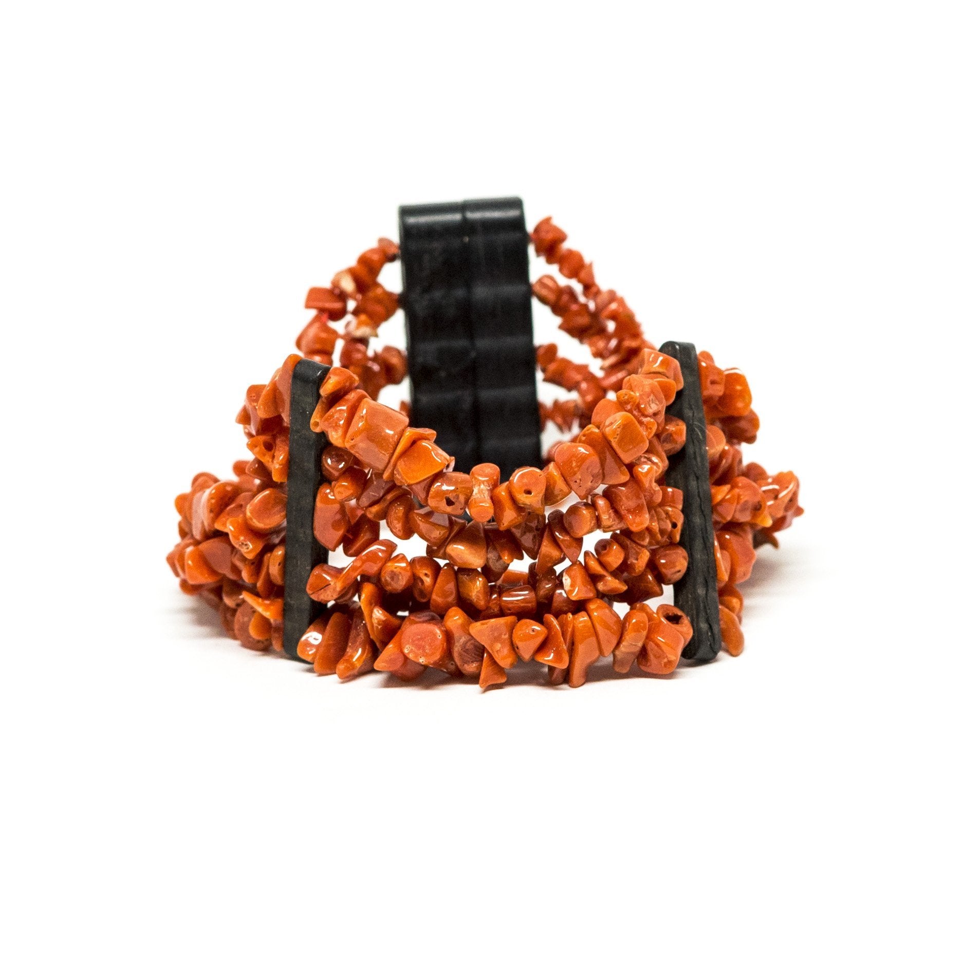 Bracciale con Ebano e Corallo
