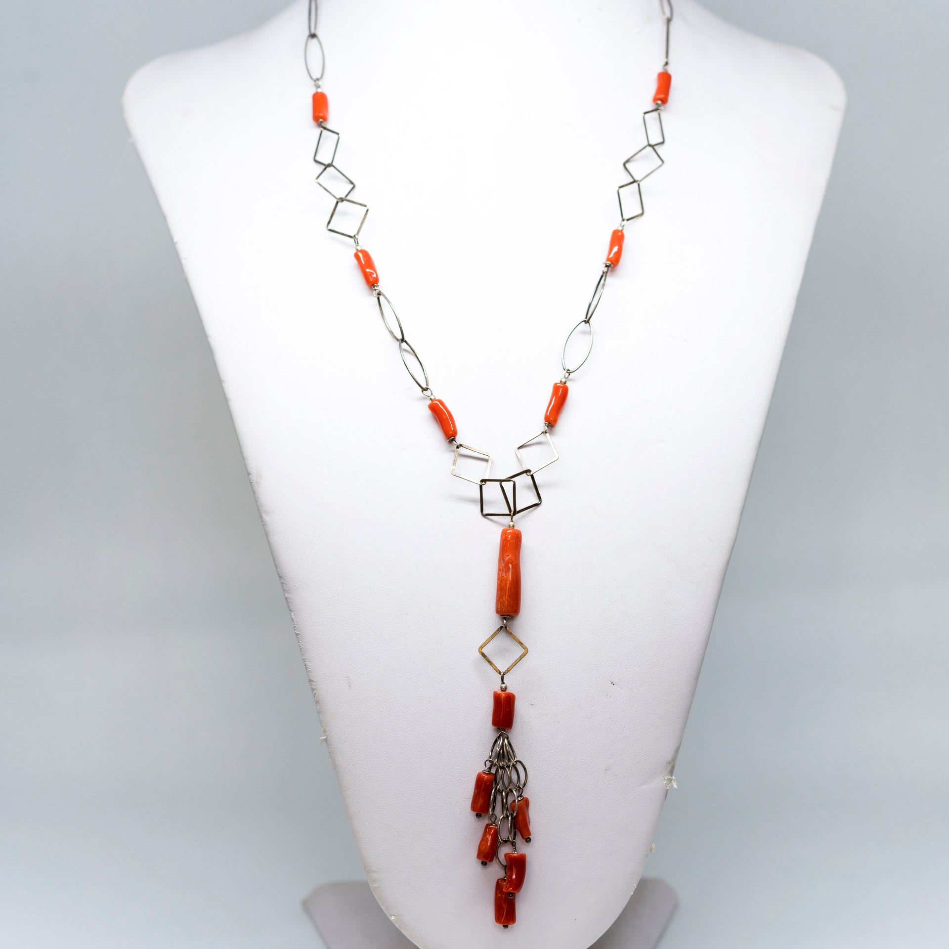 Collana in Argento e Corallo Rosso