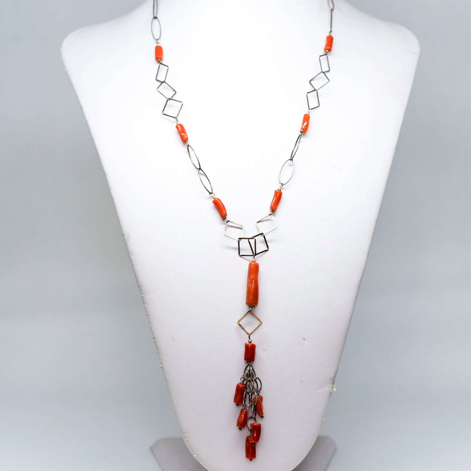 Collana in Argento e Corallo Rosso