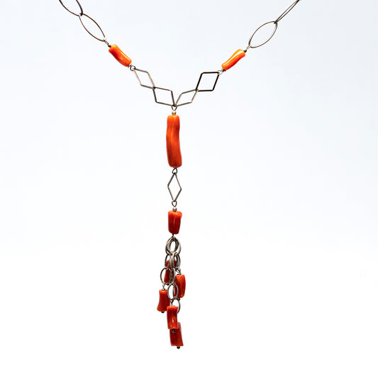 Collana in Argento e Corallo Rosso