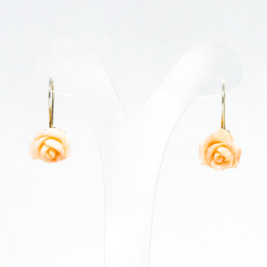 Orecchini-In-Corallo-Rosa-a-Forma-di-Rosa