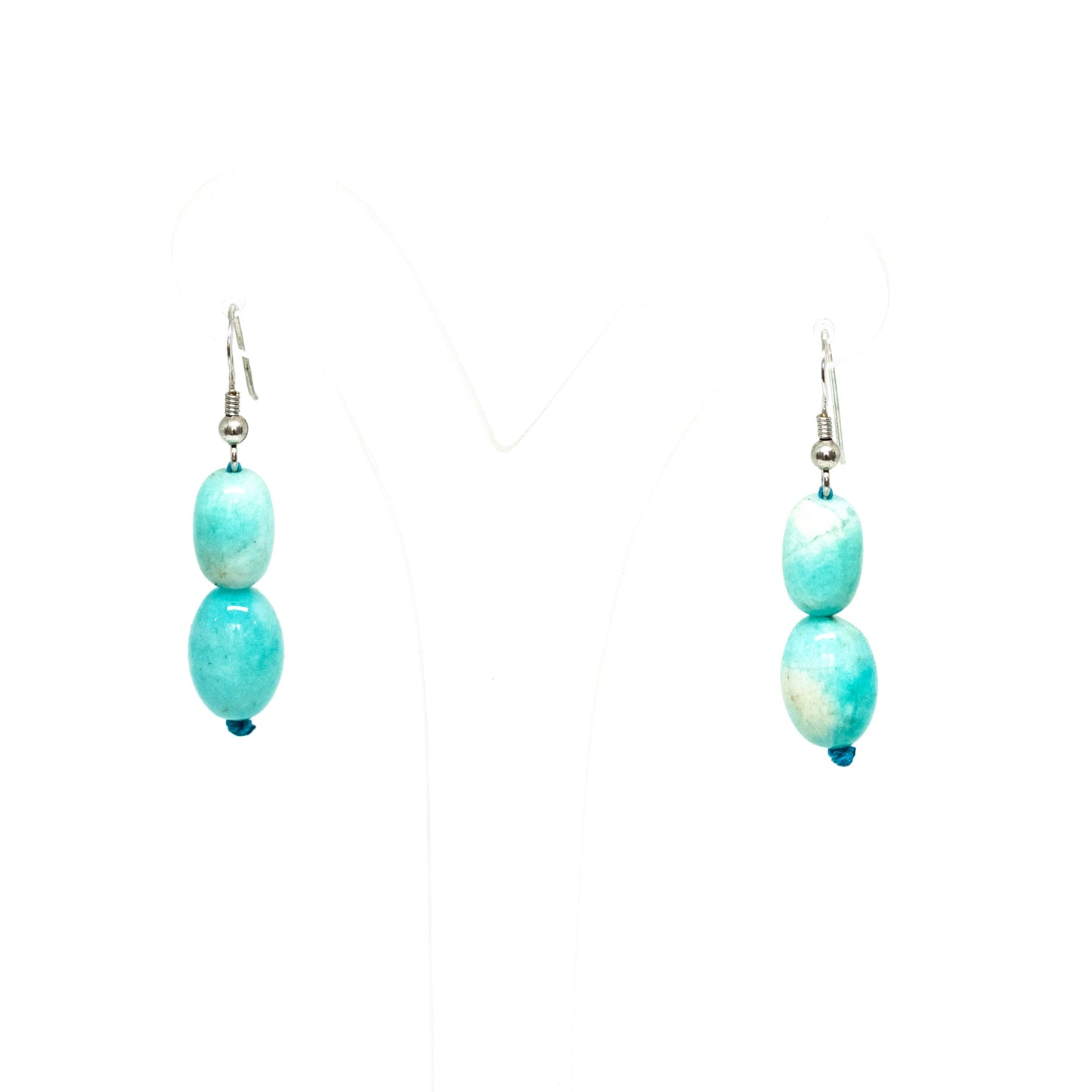 2 Amazonite Pearl Drop Earrings
