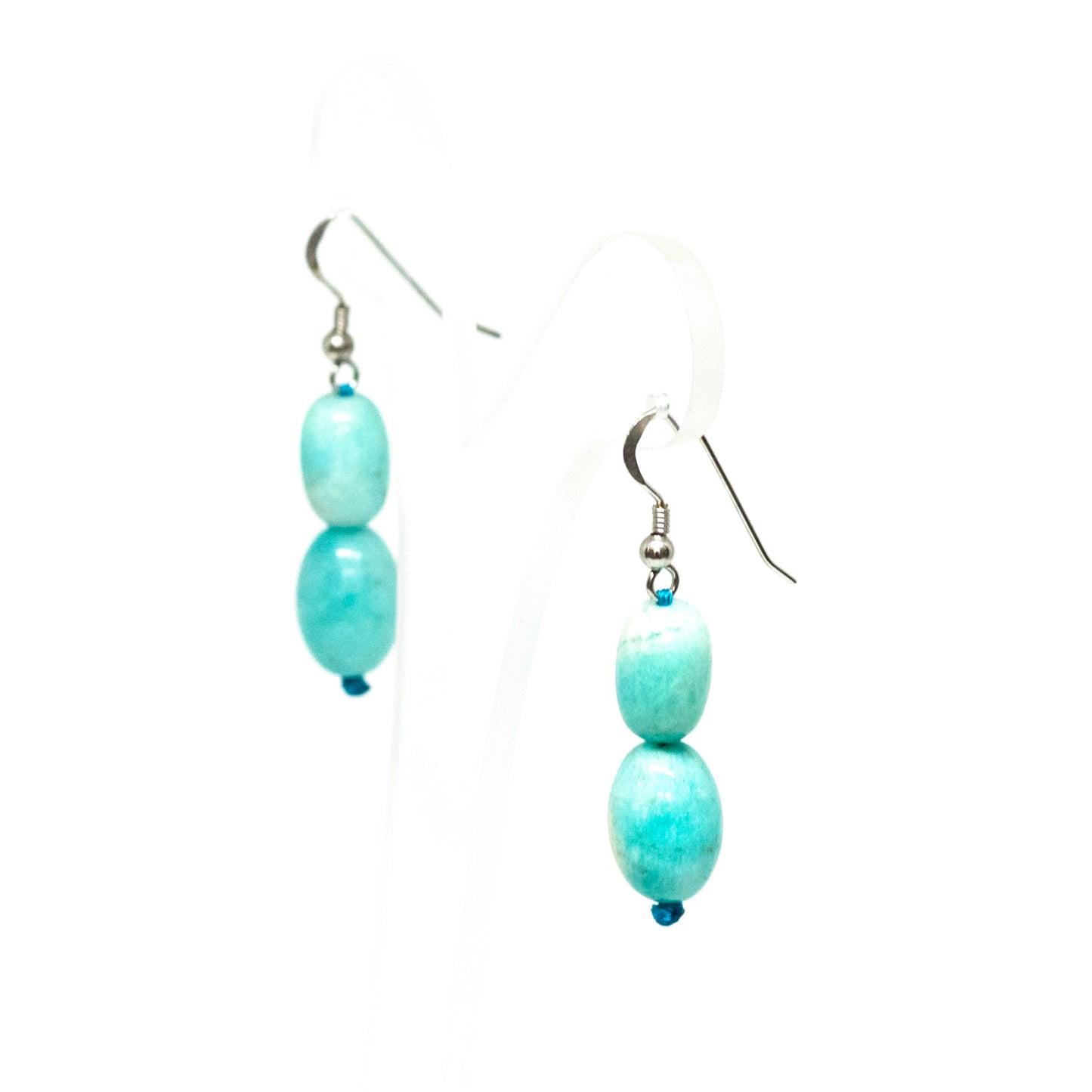 2 Amazonite Pearl Drop Earrings