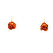 Orecchini-Corallo-Rosso-a-forma-di-Rosa-in-Oro