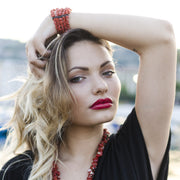 Bracciale con Ebano e Corallo