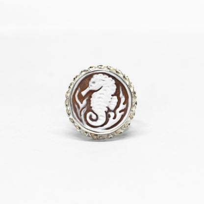 Seahorse Cameo Ring