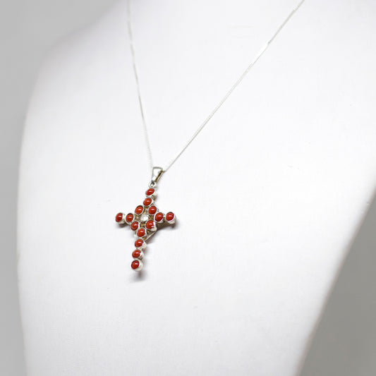 Pendente Corallo Rosso a Forma di Croce
