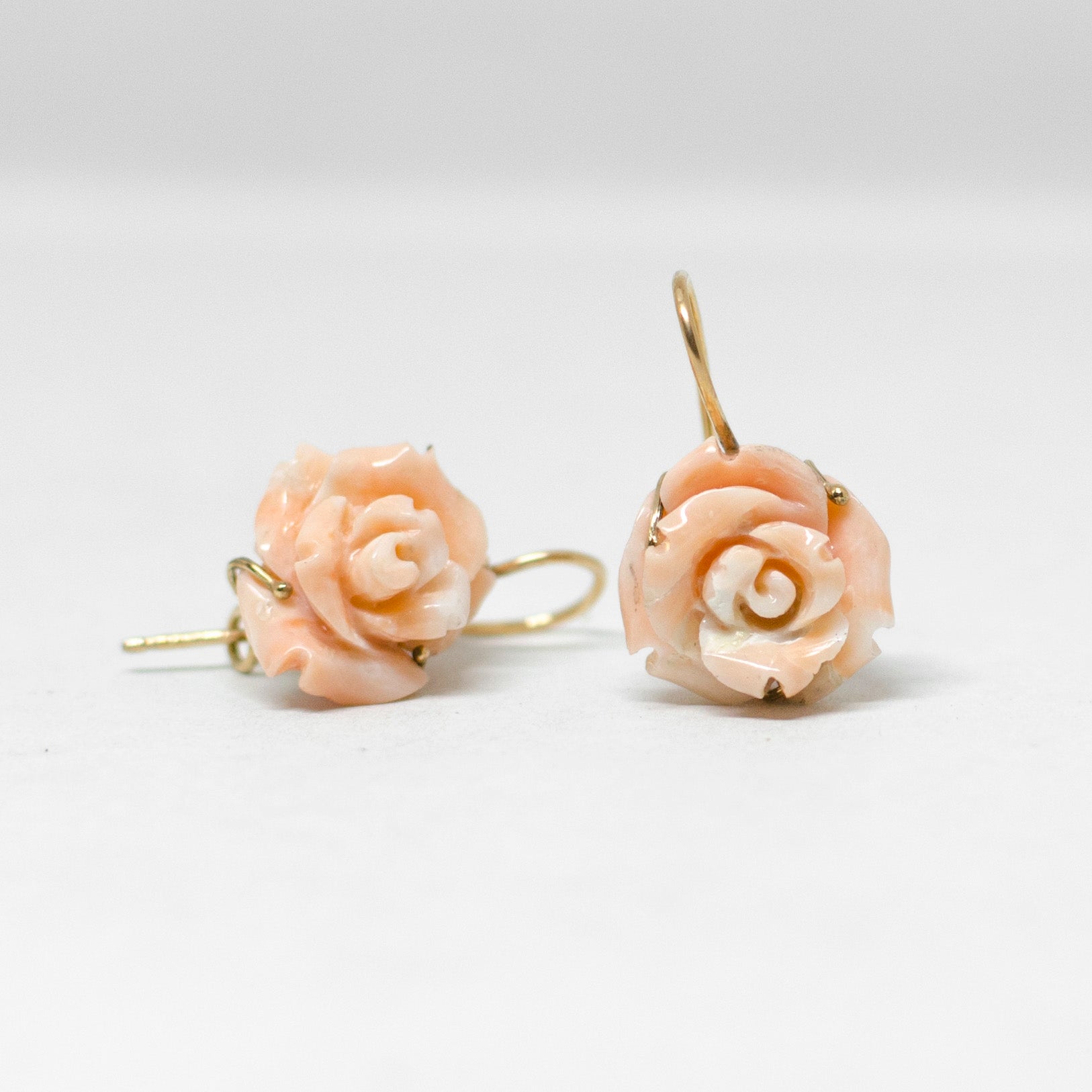 Orecchini in Corallo Rosa e Oro - Main Image