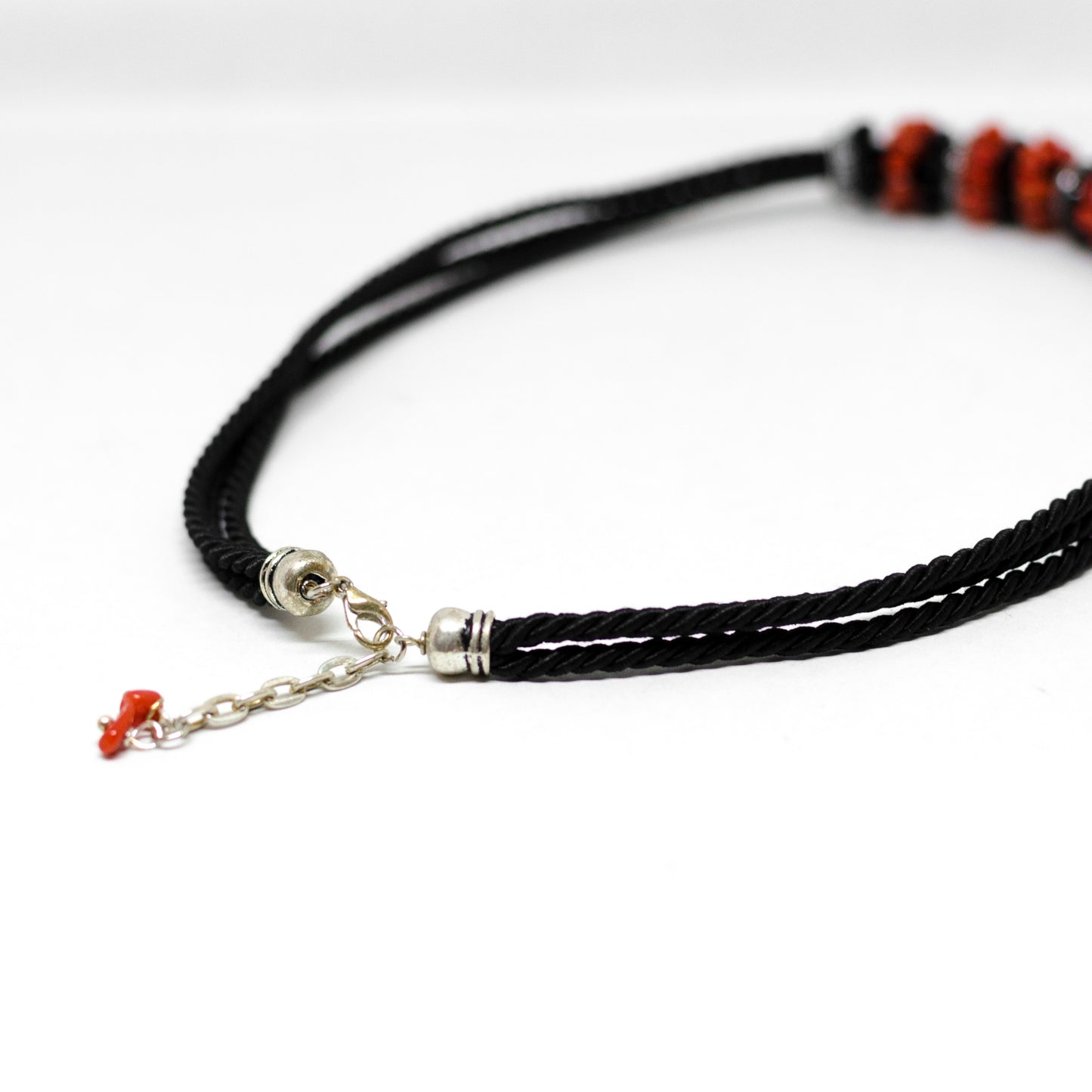 Red Coral and Agate Necklace