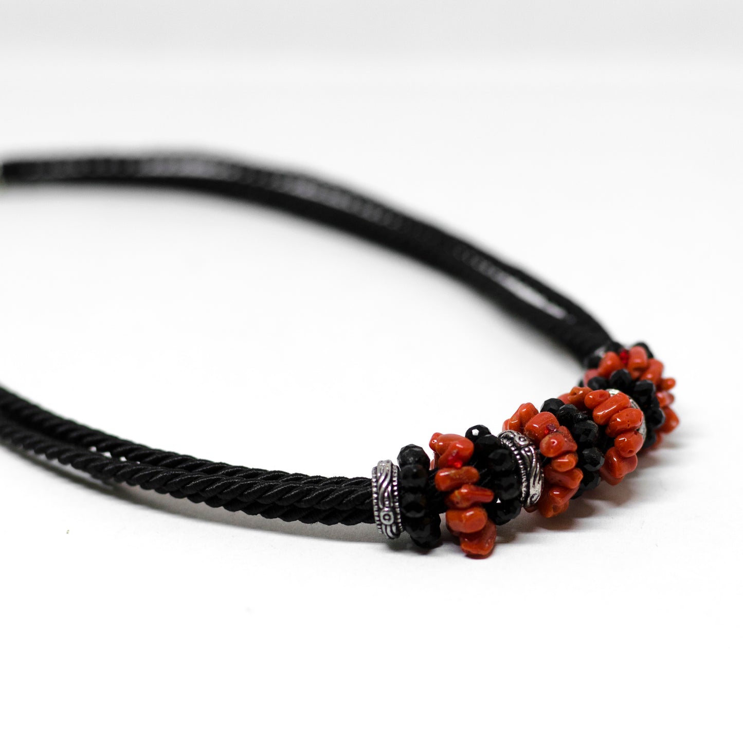 Red Coral and Agate Necklace