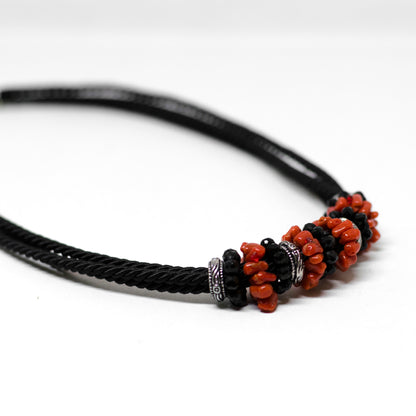 Red Coral and Agate Necklace