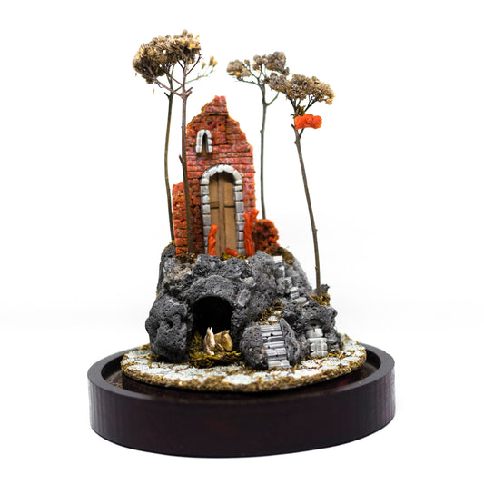 Coral and lava stone nativity scene