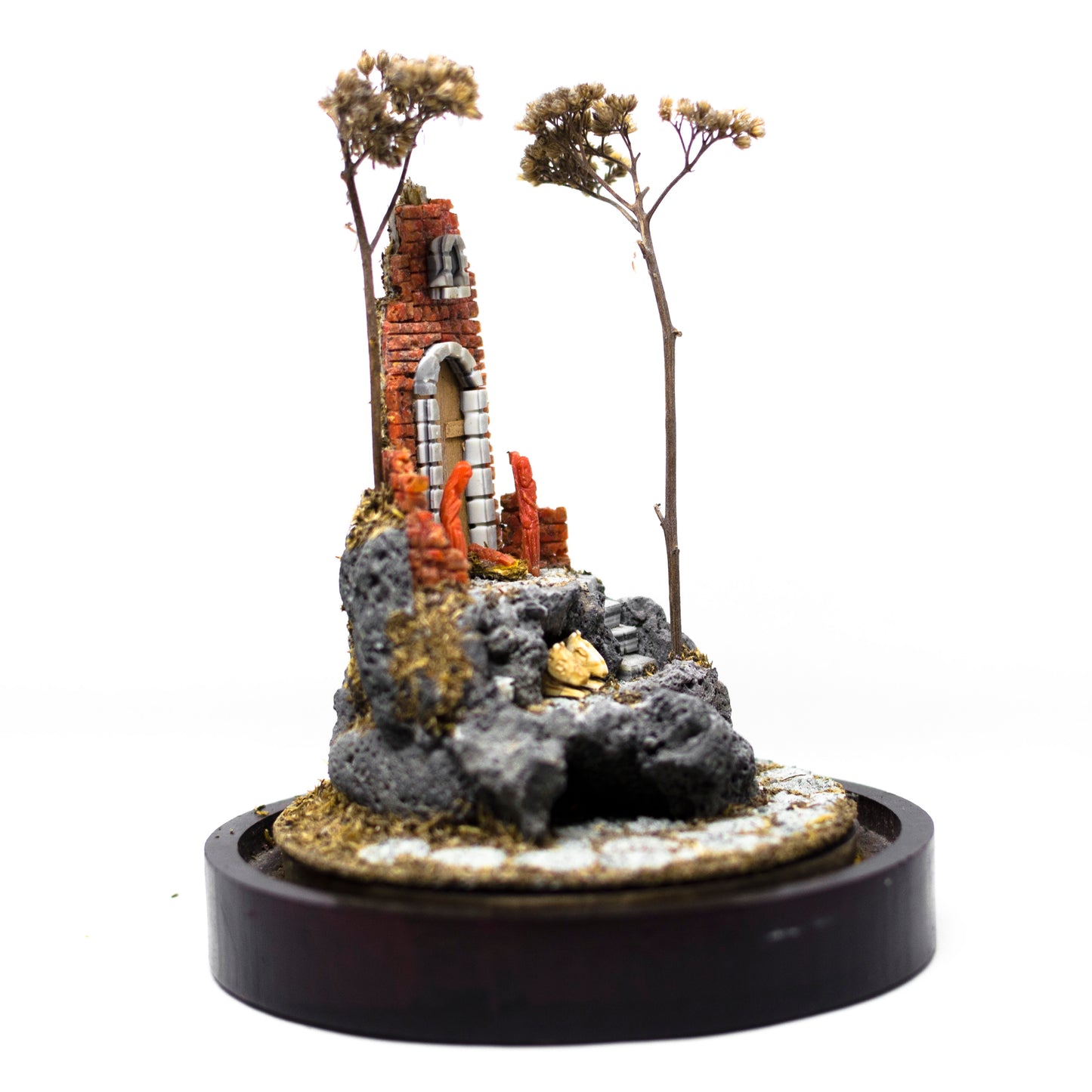 Nativity scene in coral and lava stone engraved entirely by hand