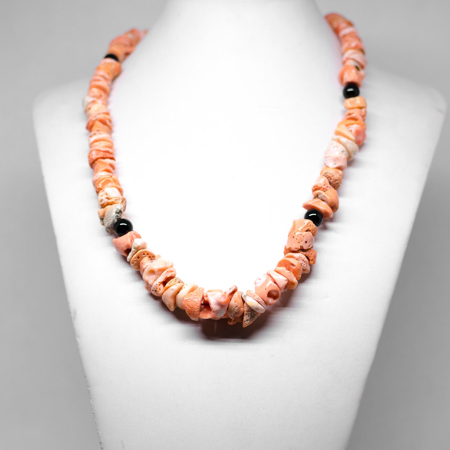 Pink Coral and Agate Necklace