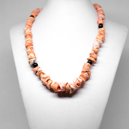 Pink Coral and Agate Necklace