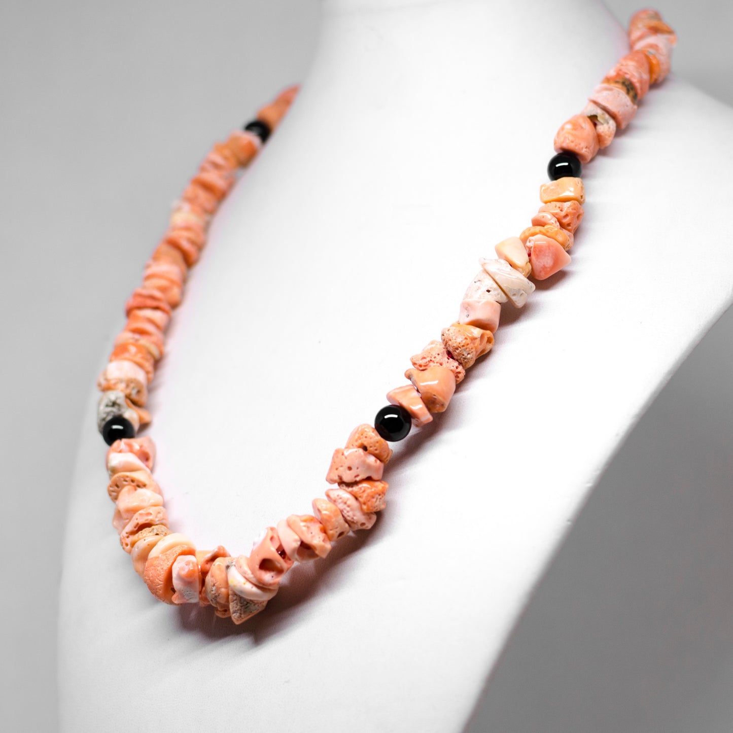Pink Coral and Agate Necklace