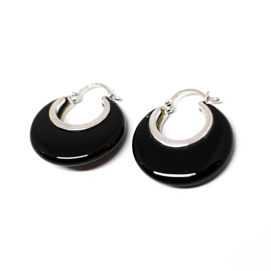 Silver and agate earrings