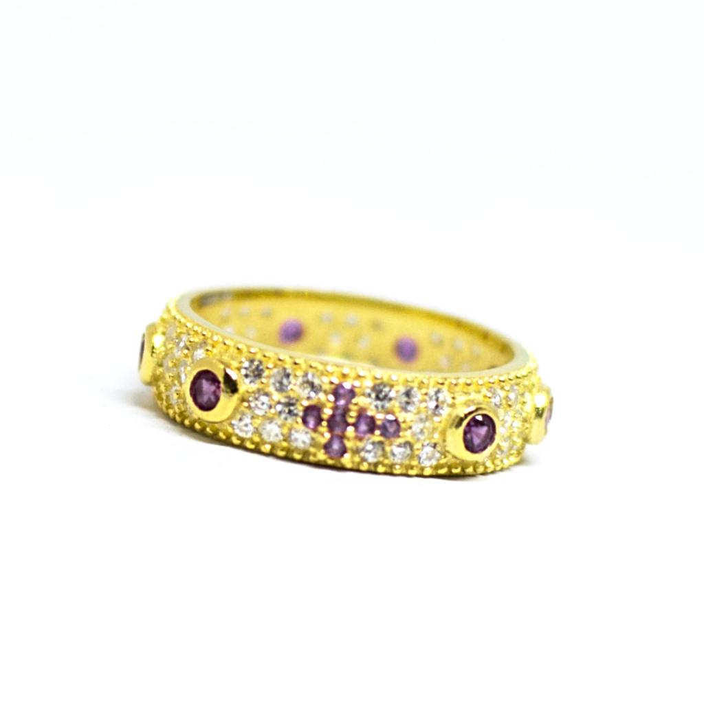 Silver, agate and zirconia ring