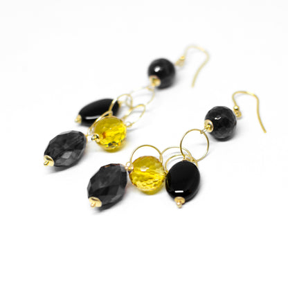 Agate and colored stone earrings