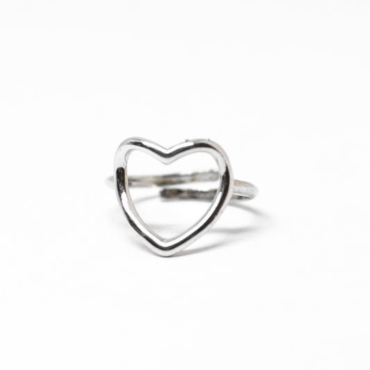 Heart ring entirely in silver