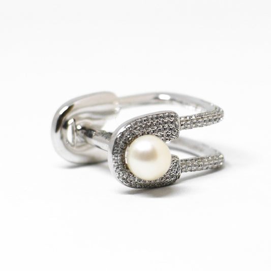 Anello "graffetta" in argento e zirconi