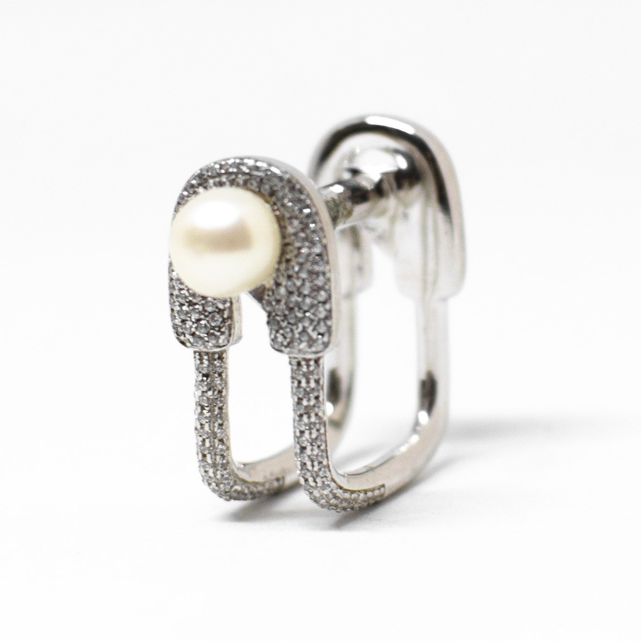 Anello "graffetta" in argento e zirconi