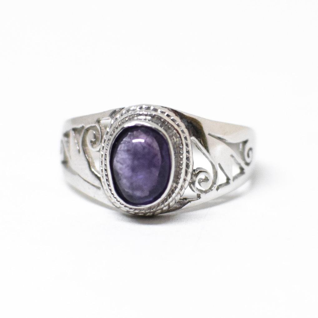 Silver and agate ring