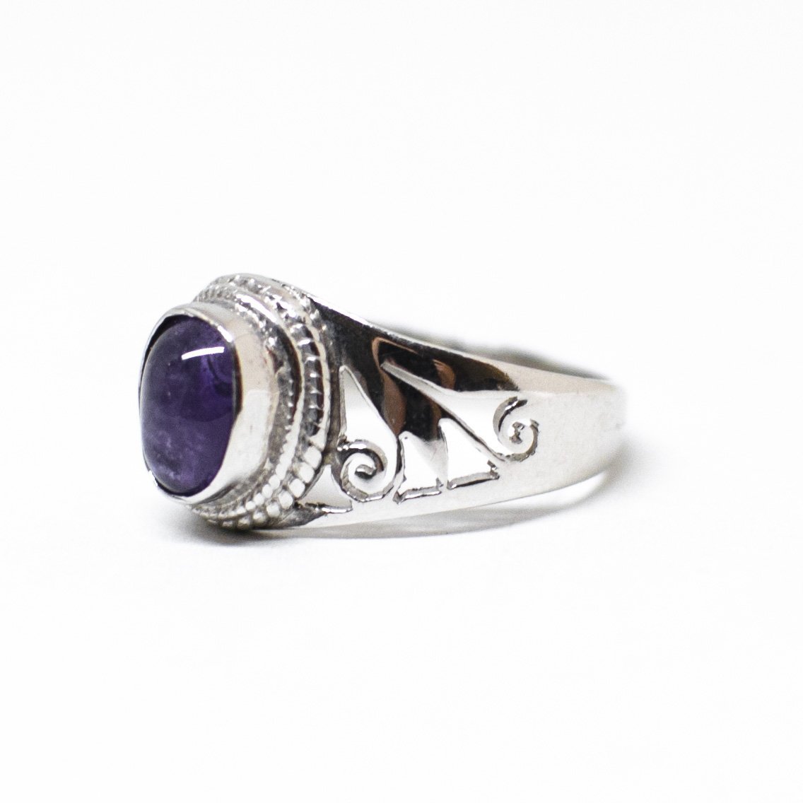 Silver and agate ring