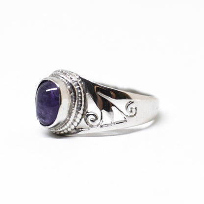 Silver and agate ring