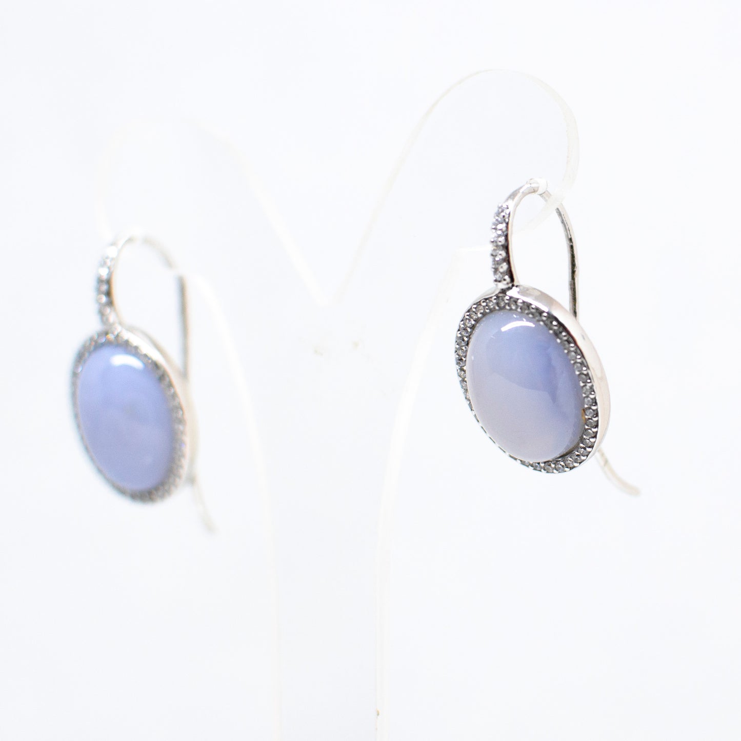 Agate and zirconia earrings