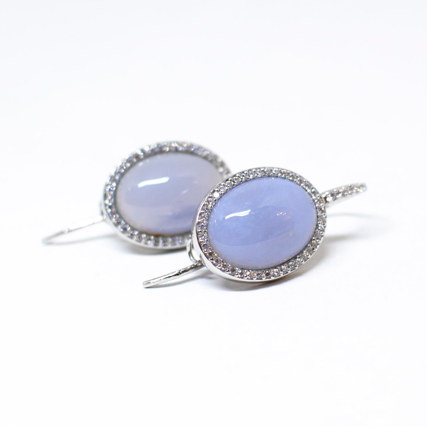 Agate and zirconia earrings