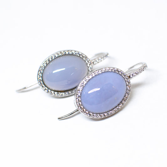 Agate and zirconia earrings