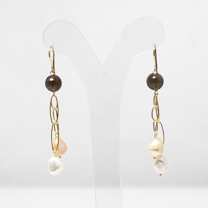 Agate and pearl earrings