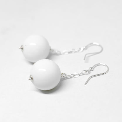 Silver and agate earrings