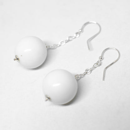 Silver and agate earrings