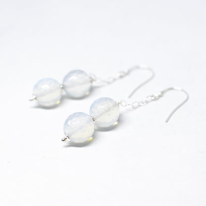 Silver and agate earrings