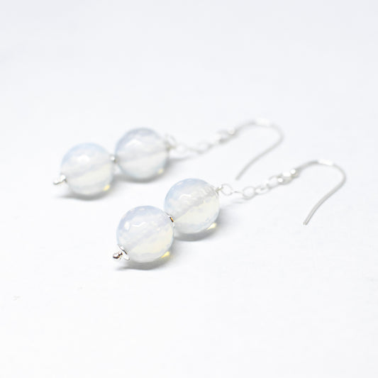 Silver and agate earrings