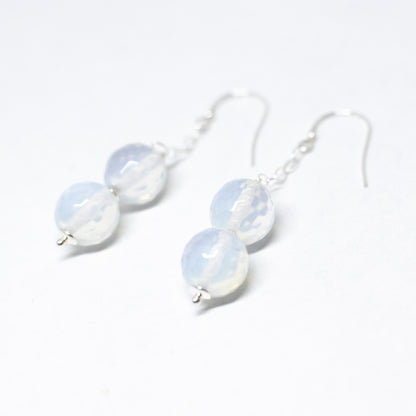 Silver and agate earrings