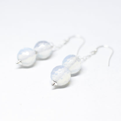 Silver and agate earrings