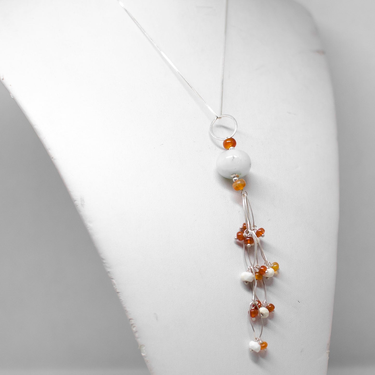 Silver and agate pendant