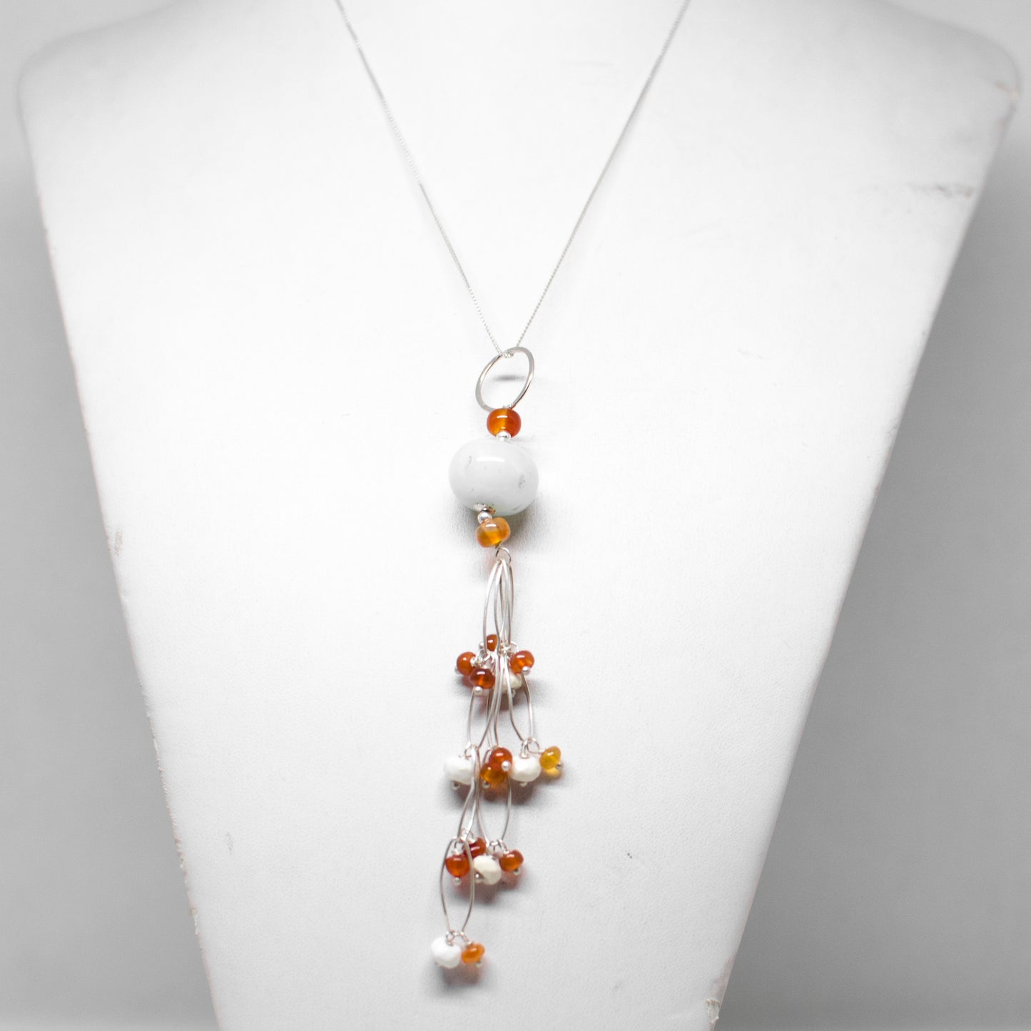 Silver and agate pendant