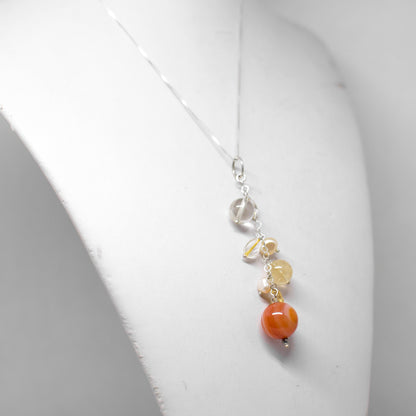 Silver and agate pendant