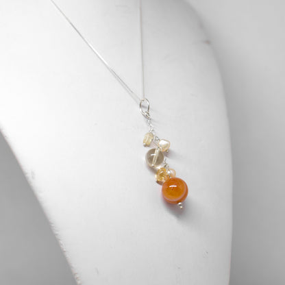 Silver and agate pendant