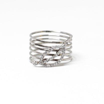 Silver and zirconia ring