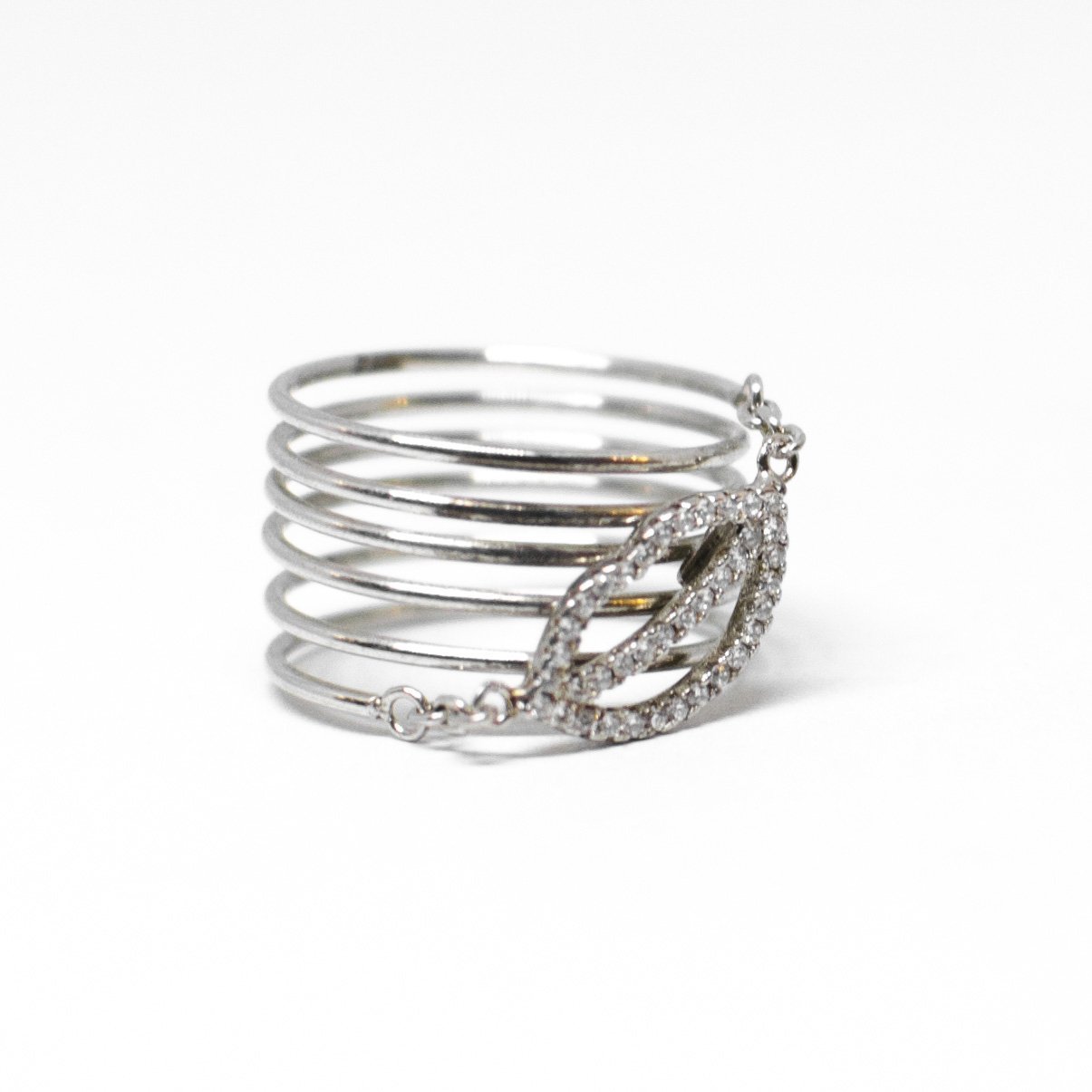 Silver and zirconia ring