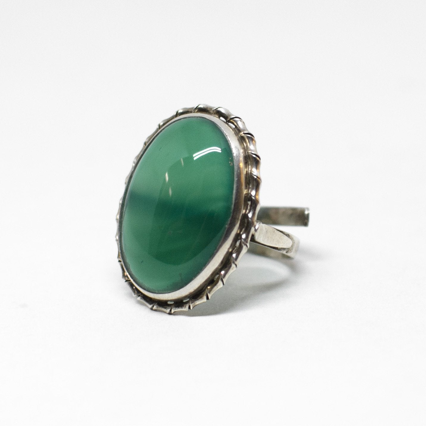 Silver and Agate Ring