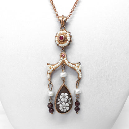 Pendente Cameo Italiano Anastasia Cammeo Fiori