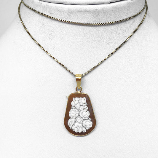 Pendente-Cammeo -Artistico-Bouquet-di-Fiori